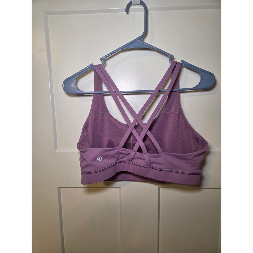 Lululemon Energy Bra Purple Strappy Back Medium Support Sports Bra Size 12